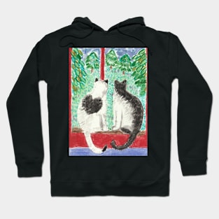 Cats looking out window Hoodie